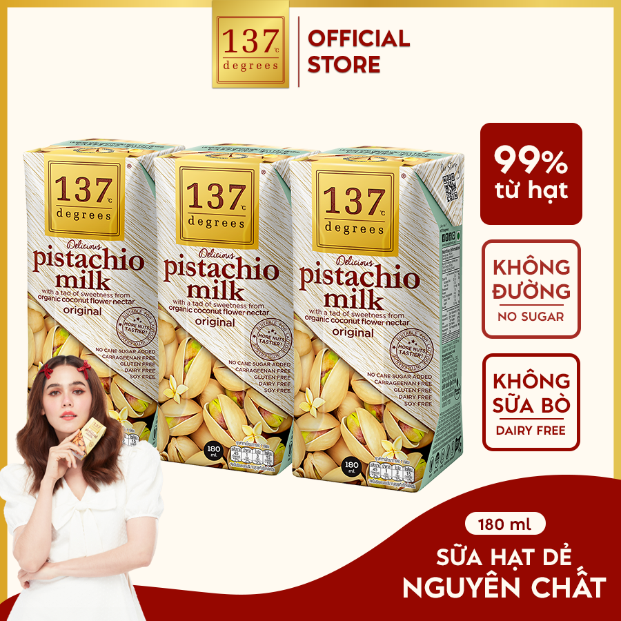Mô tả Sữa Hạt Dẻ Cười Nguyên Chất 137 DEGREES Ngọt Tự Nhiên Từ Mật Hoa Dừa (Không Đường) - 1