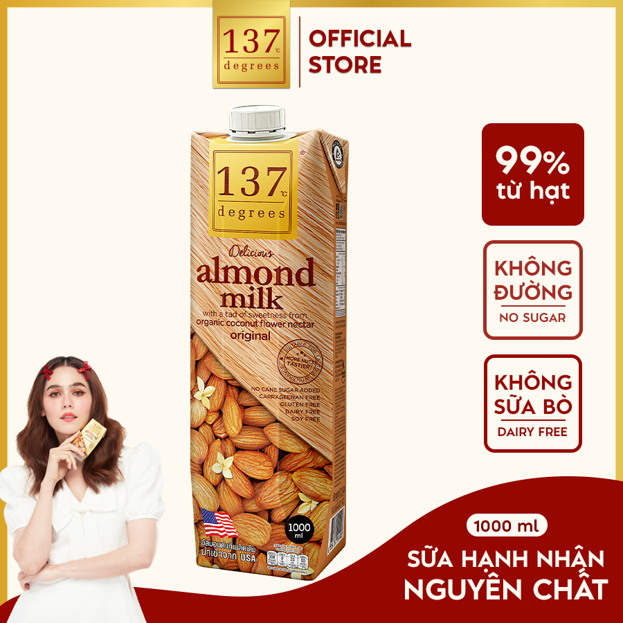 Mô tả Sữa hạt Hạnh Nhân Nguyên Chất 137 Degrees 1L Healthy Nhập Khẩu Thái Lan - 1