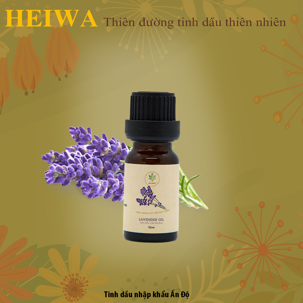 Mô tả Tinh dầu Oải hương thương hiệu HEIWA nhập khẩu Ấn Độ có giấy kiểm định, dung tích 10ml - 1