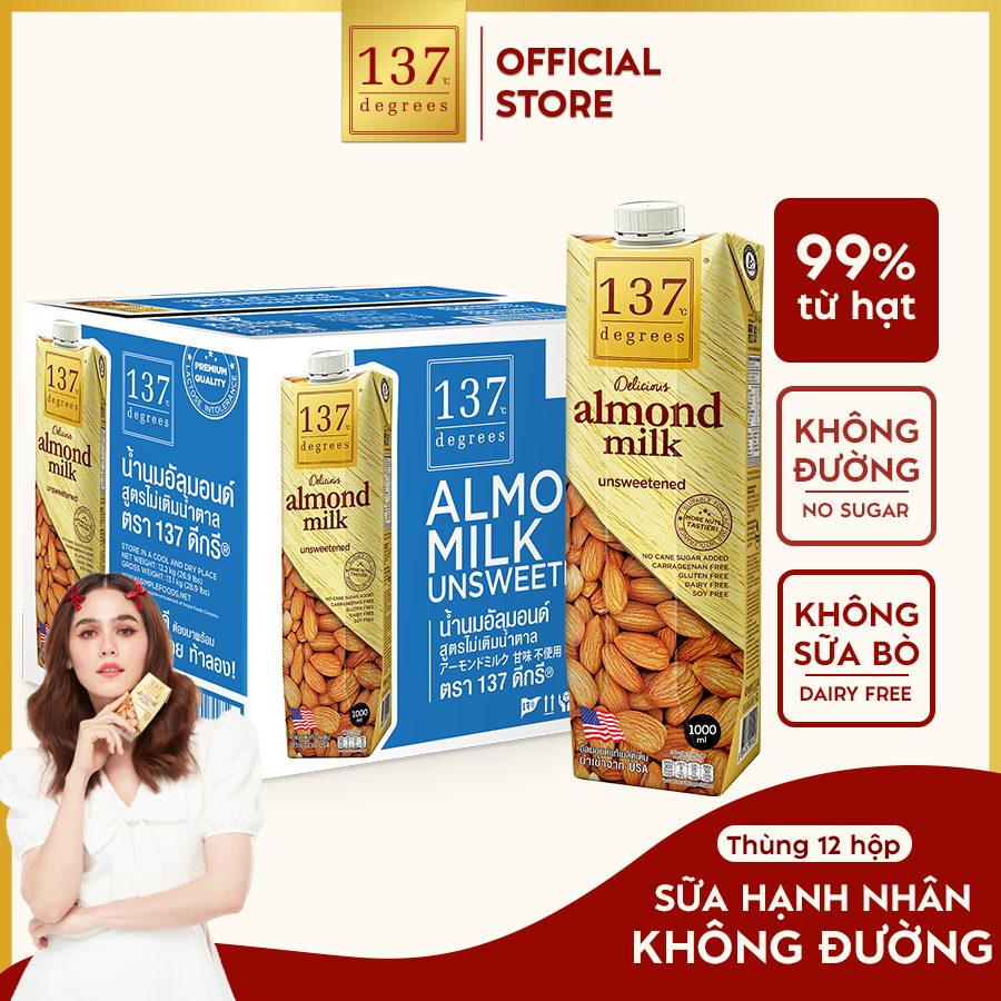 Sữa hạt hạnh nhân 137 Degrees không đường