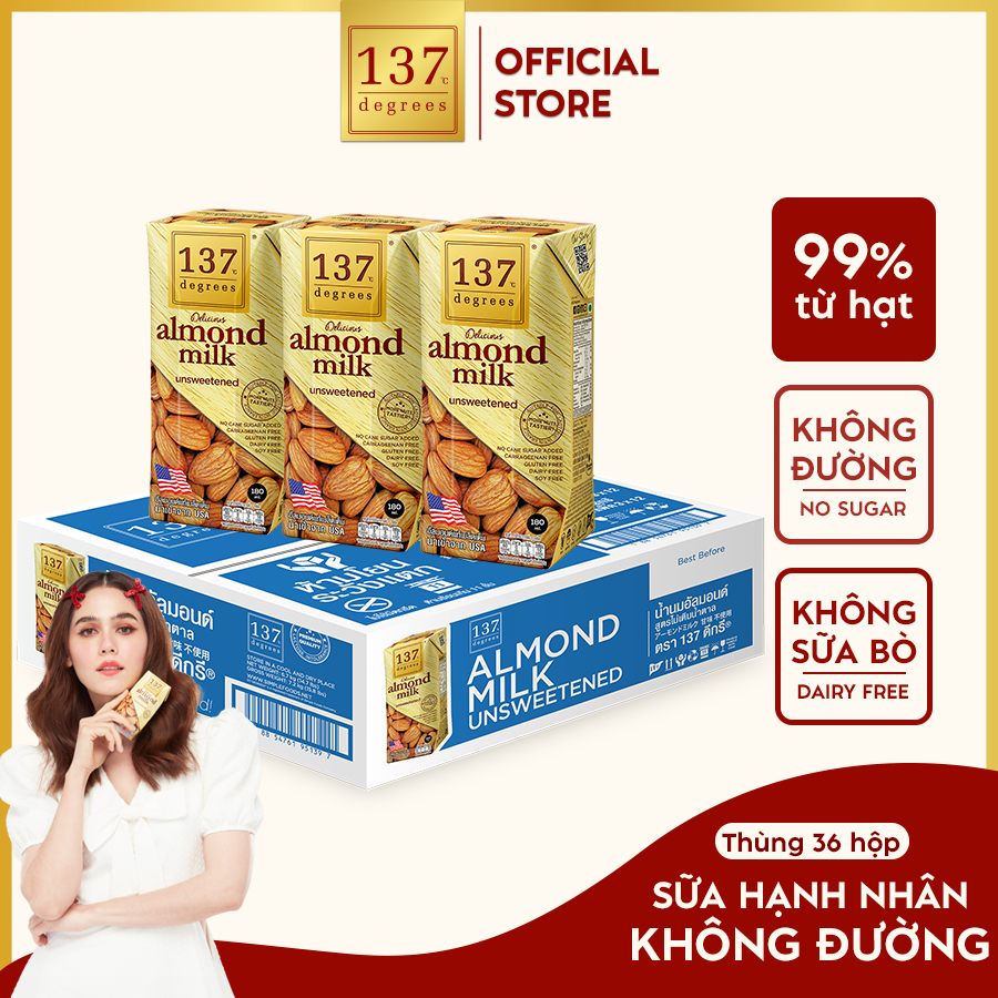 Sữa Hạt Hạnh Nhân Không Ngọt 137 Degrees Chính Hãng Thái Lan