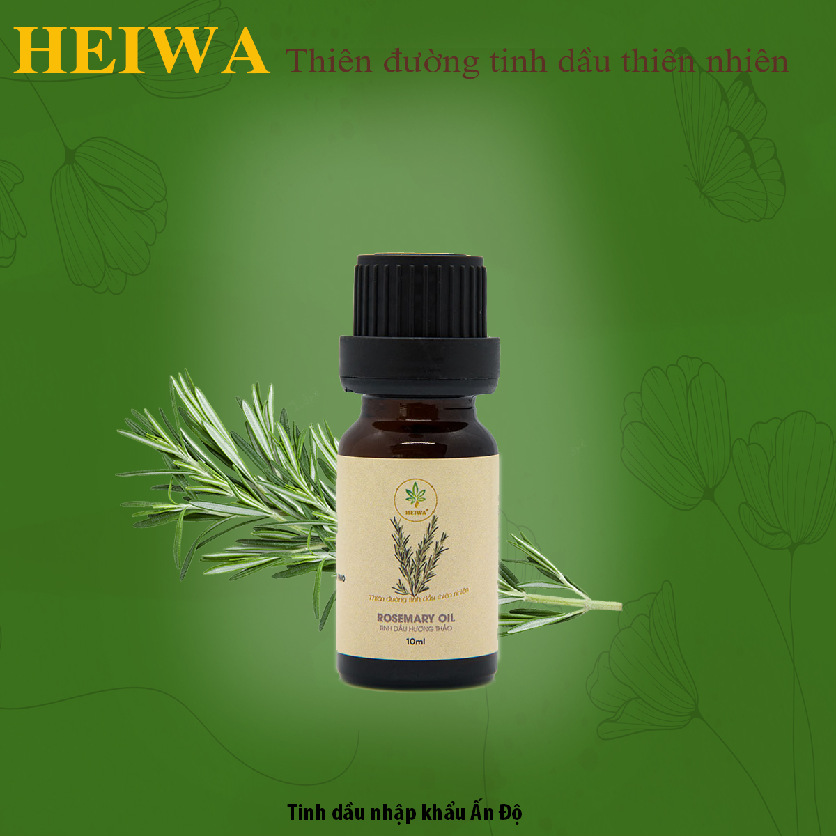 Mô tả Tinh dầu Hương thảo HEIWA nhập khẩu Ấn Độ có giấy kiểm định, dung tích 50ml - 1