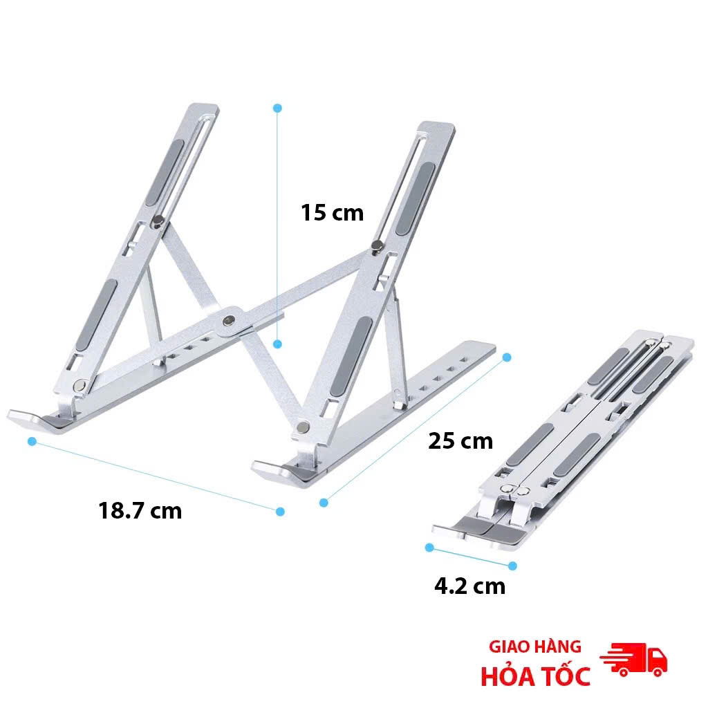Mô tả Giá Đỡ Laptop, Ipad, Macbook N7 Hợp Kim Nhôm Điều Chỉnh 7 Nấc Độ Cao, Giá Kê Laptop Tản Nhiệt - HOLOCOM - 6