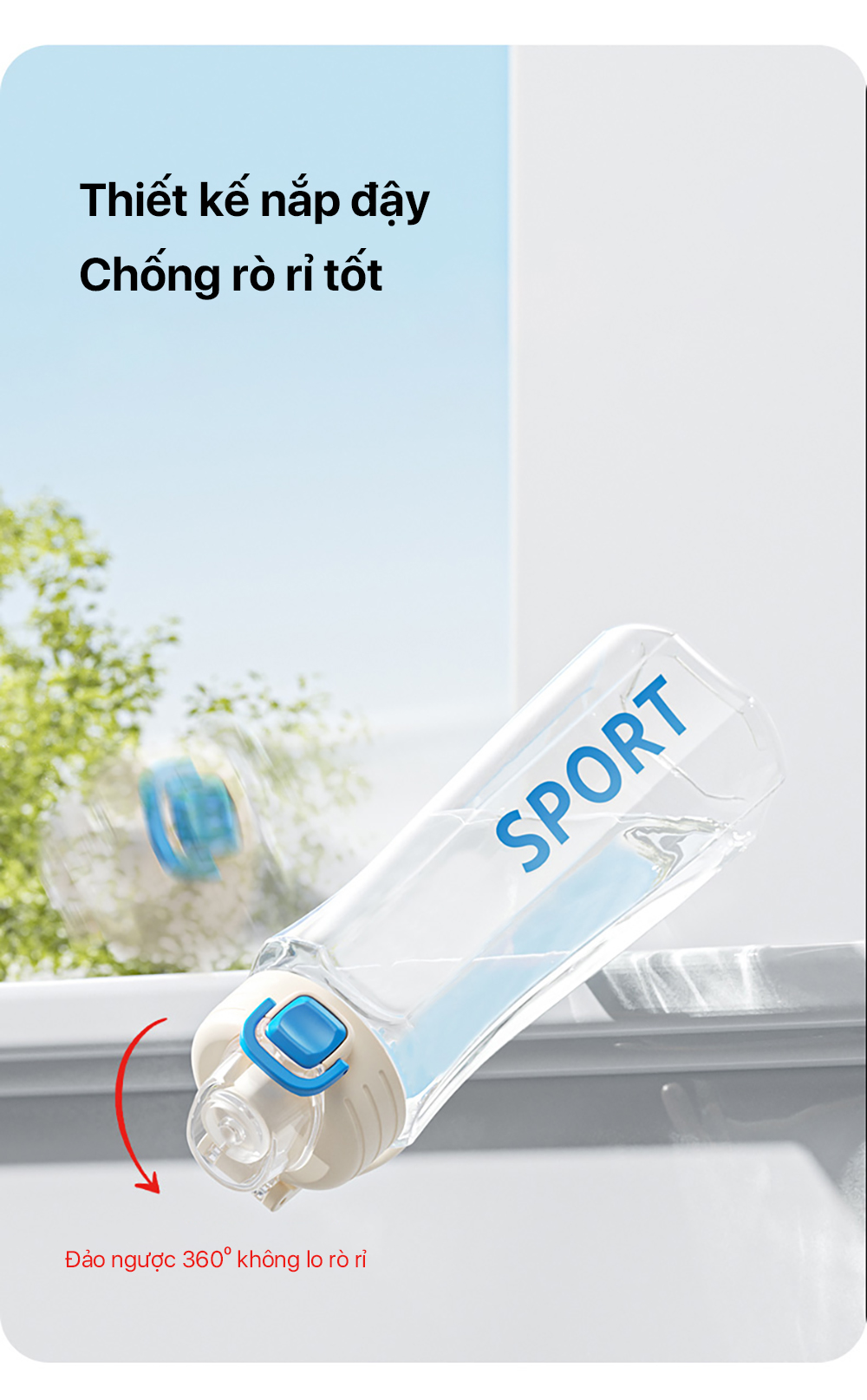 Mô tả Dung tích lớn cùng bình nước thể thao phong cách mới - 7