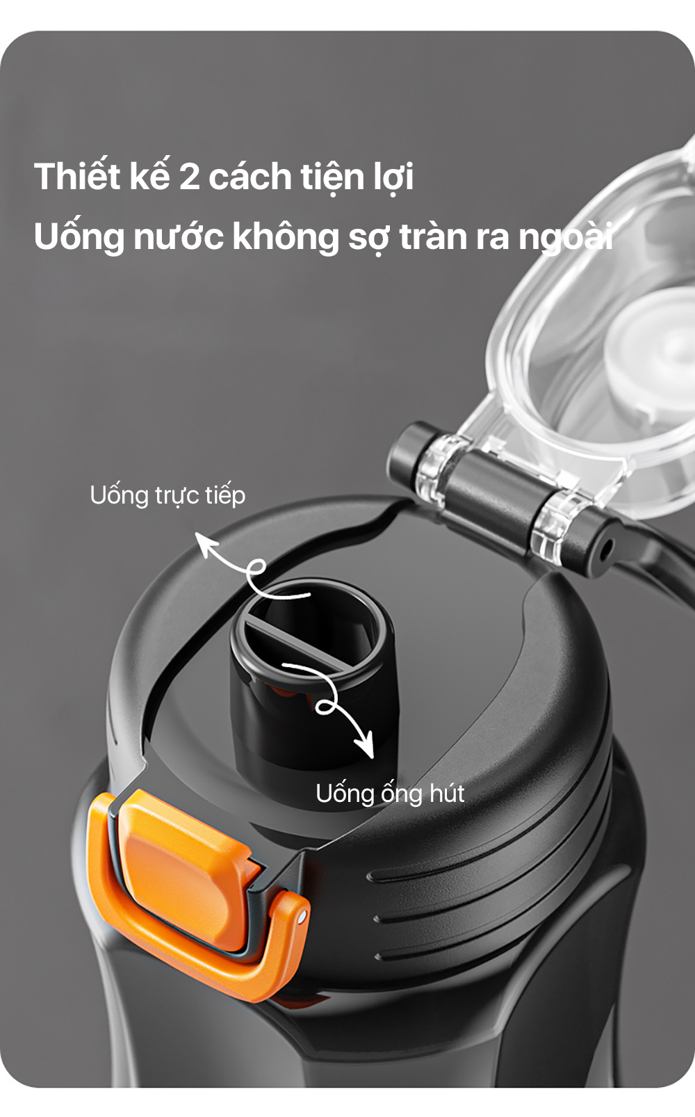 Mô tả Dung tích lớn cùng bình nước thể thao phong cách mới - 5