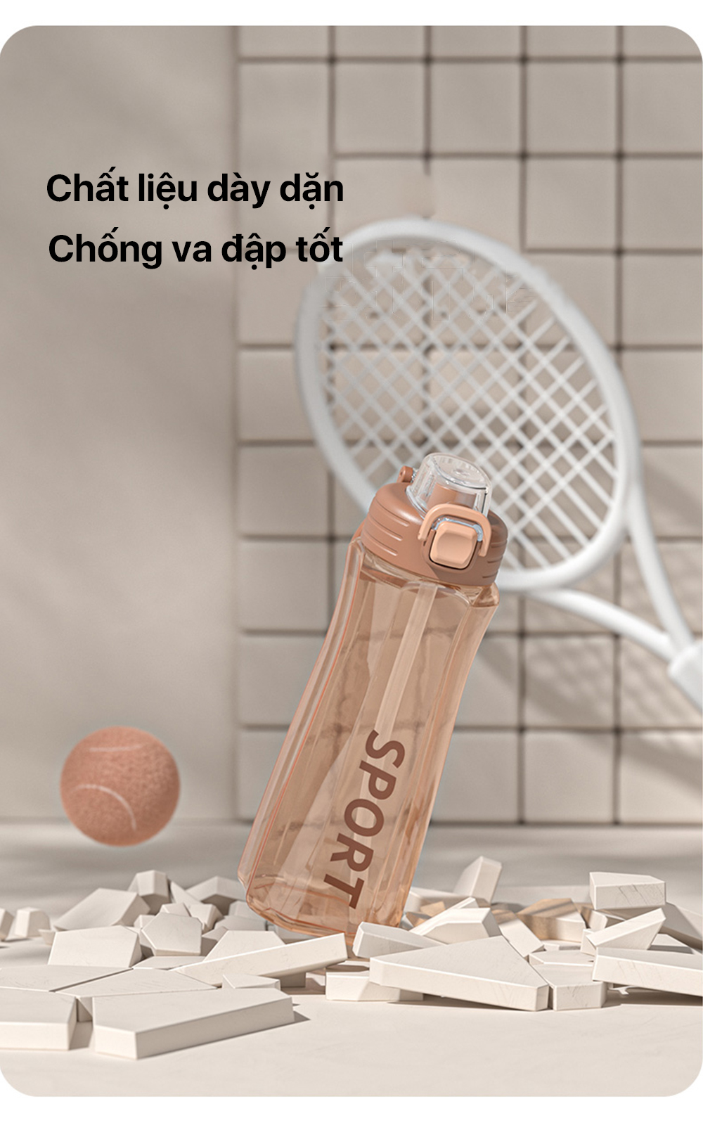 Mô tả Dung tích lớn cùng bình nước thể thao phong cách mới - 6