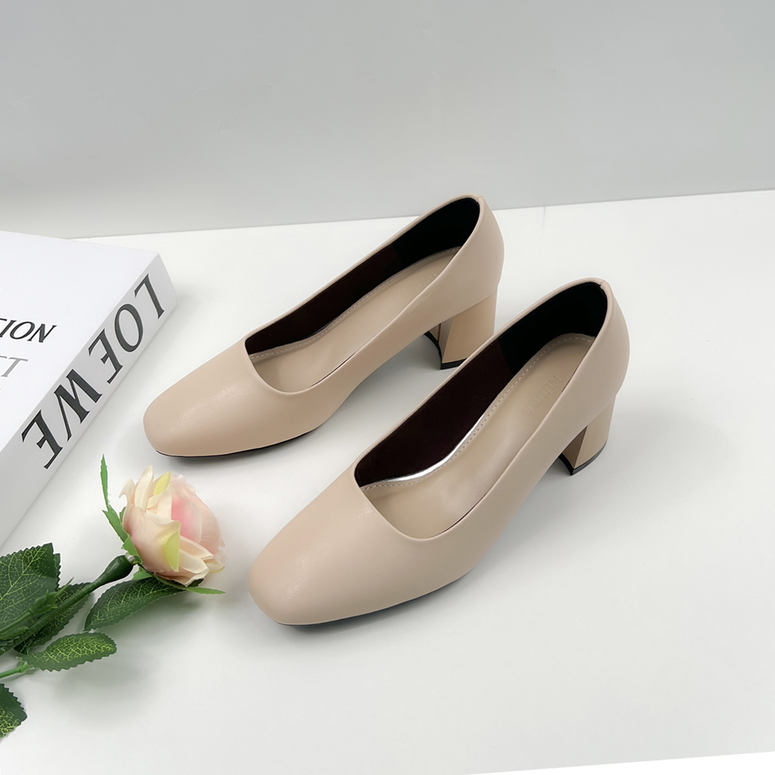 Mô tả Giày Cao Gót Công Sở Nữ Đế Vuông 5cm, Giày Búp Bê Nữ Mũi Vuông Da Mềm NUDDO NU208 - 4