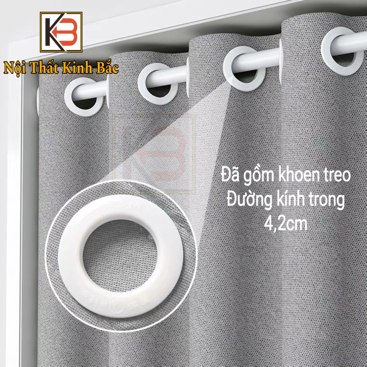 Một Tấm Rèm cửa KB03 Móc khoen tròn,Rèm vải thô dệt 5 lớp phân khúc cản ...