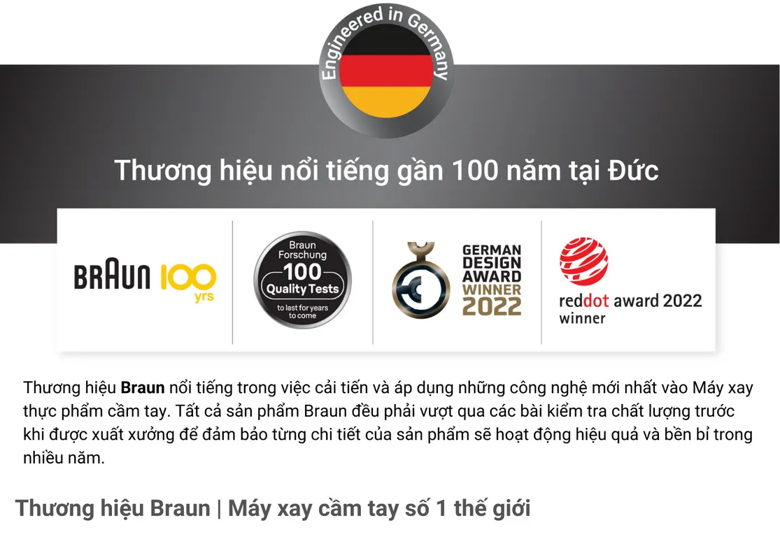 Mô tả Máy xay cầm tay thế hệ mới Braun MQ5200 Soup Vario - 1000W - 2