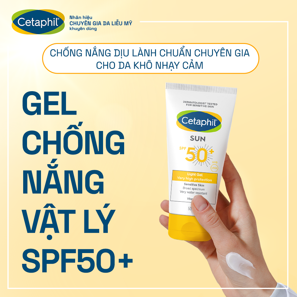 Mô tả Gel chống nắng vật lý dưỡng ẩm 2in1 dịu lành cho da thiên khô nhạy cảm Cetaphil Sun SPF 50+ Light Gel 50ML - 1