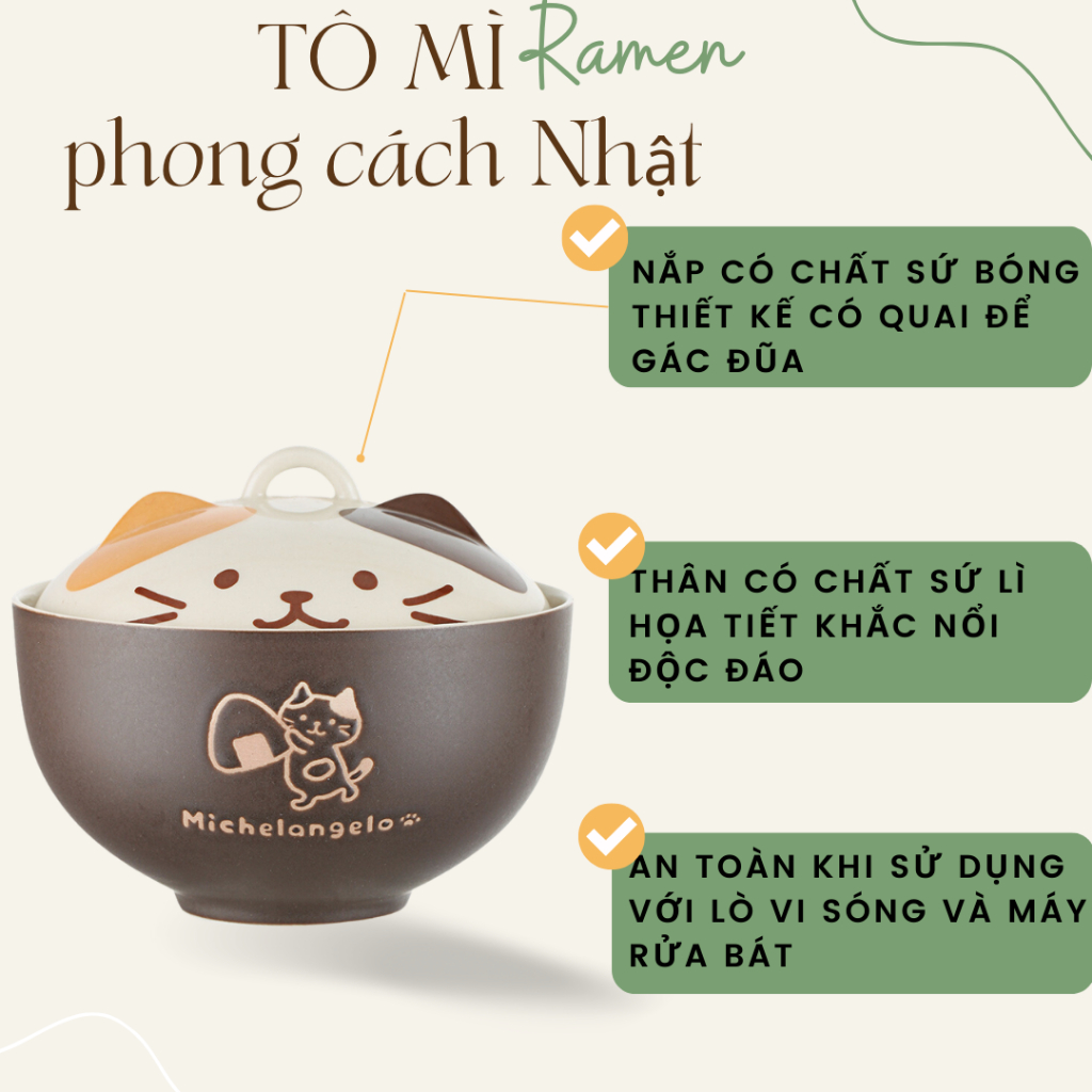 Tô ăn mì cute có nắp, tô gốm sứ phong cách Nhật Bản | Shopee Việt Nam