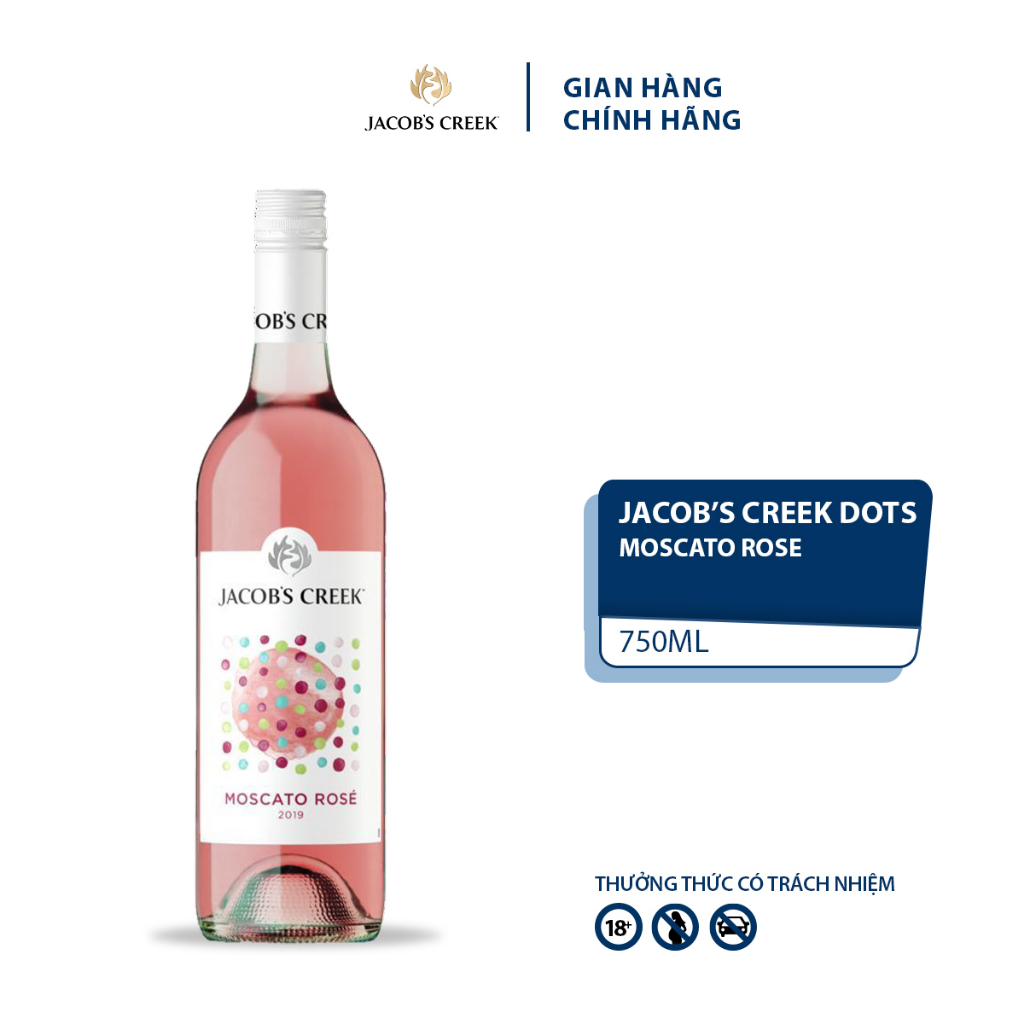 Mô tả Rượu Vang Hồng có ga Jacob's Creek Dots Moscato Rose 750ml 7.5% Không kèm Hộp - 1