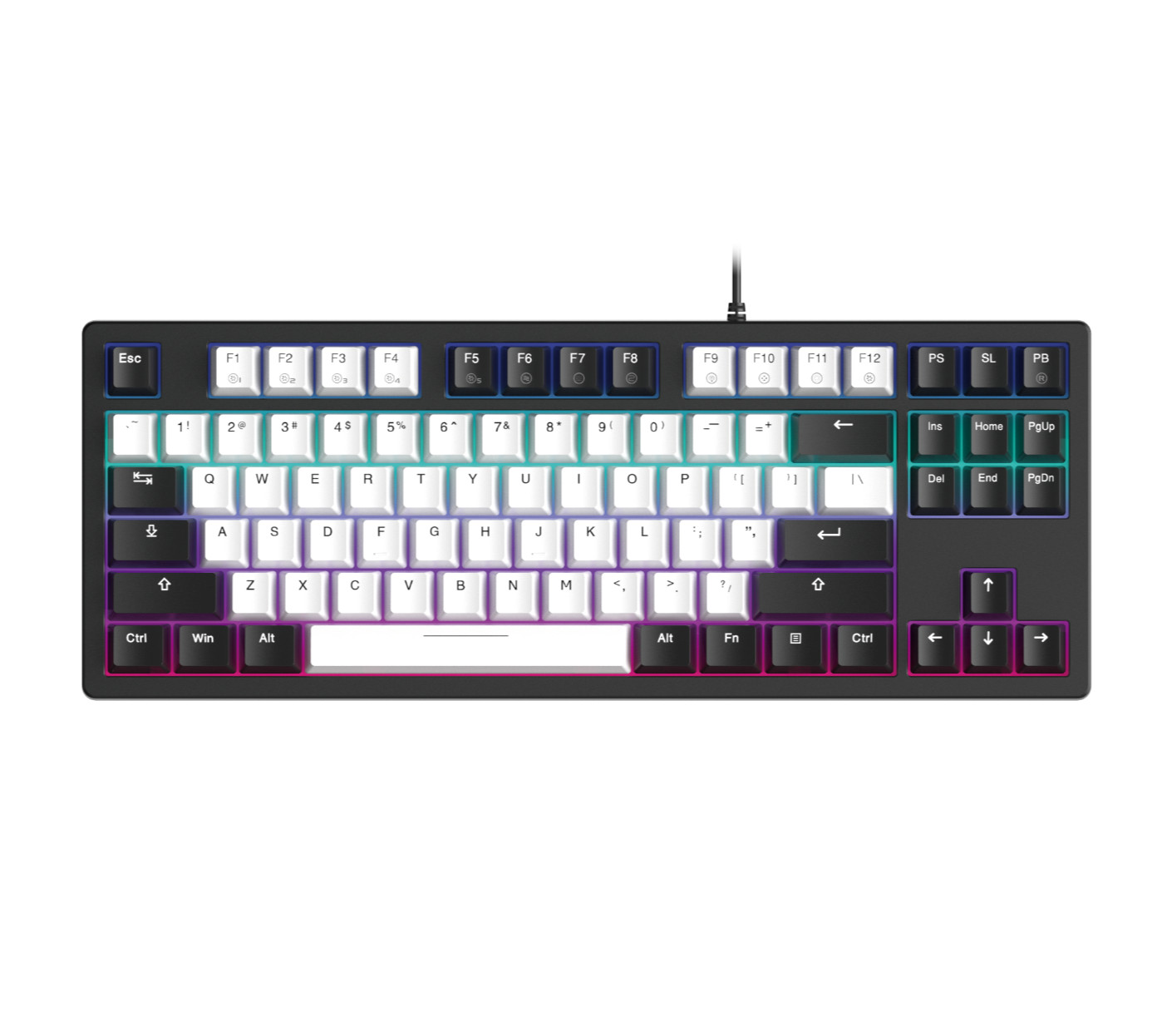 Mô tả Bàn phím cơ DAREU EK87 V2 Gray Black (2 sides RGB strip, Multi-Led, PBT Double Shot OEM profile) - 4
