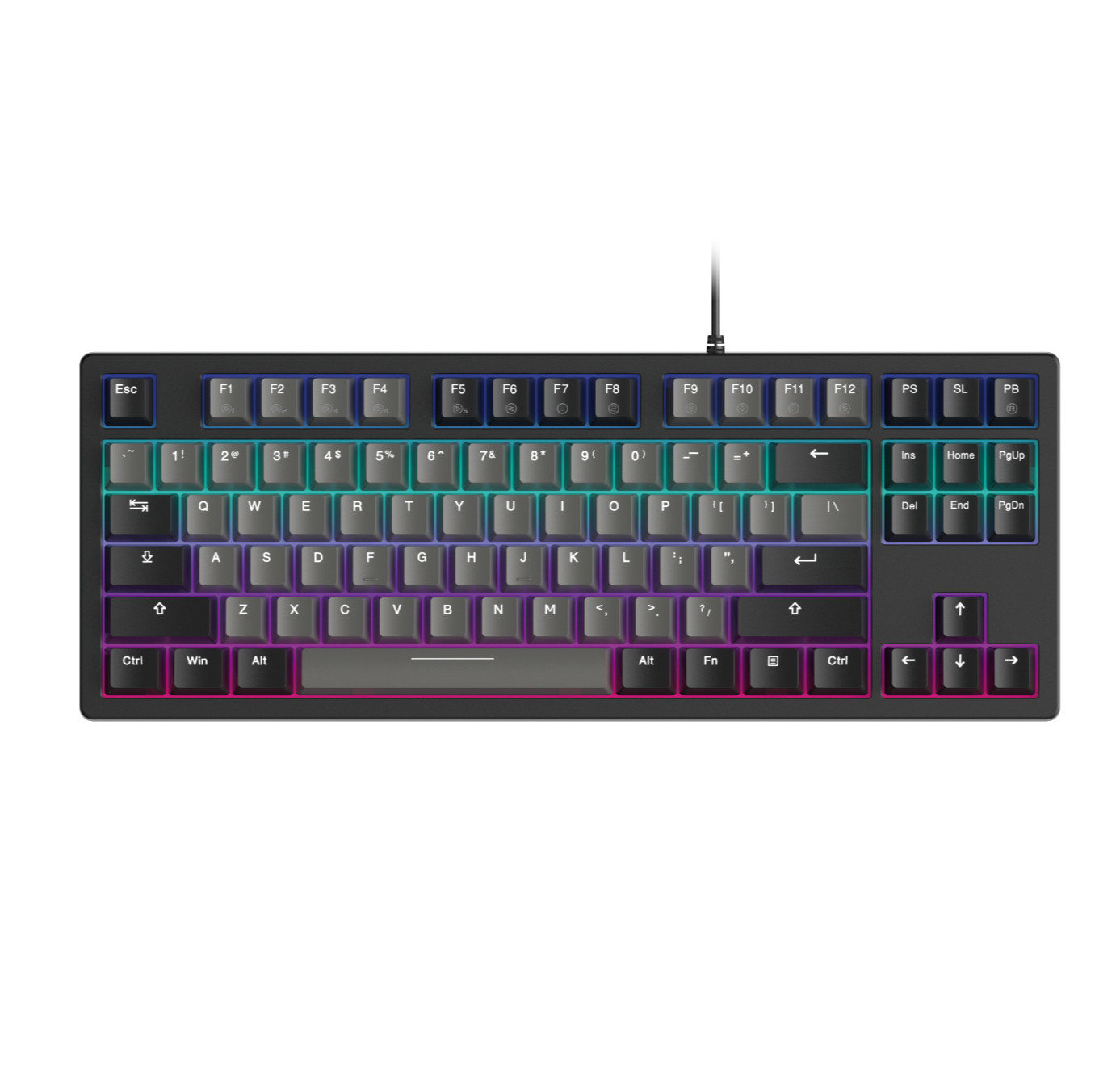 Mô tả Bàn phím cơ DAREU EK87 V2 Gray Black (2 sides RGB strip, Multi-Led, PBT Double Shot OEM profile) - 7