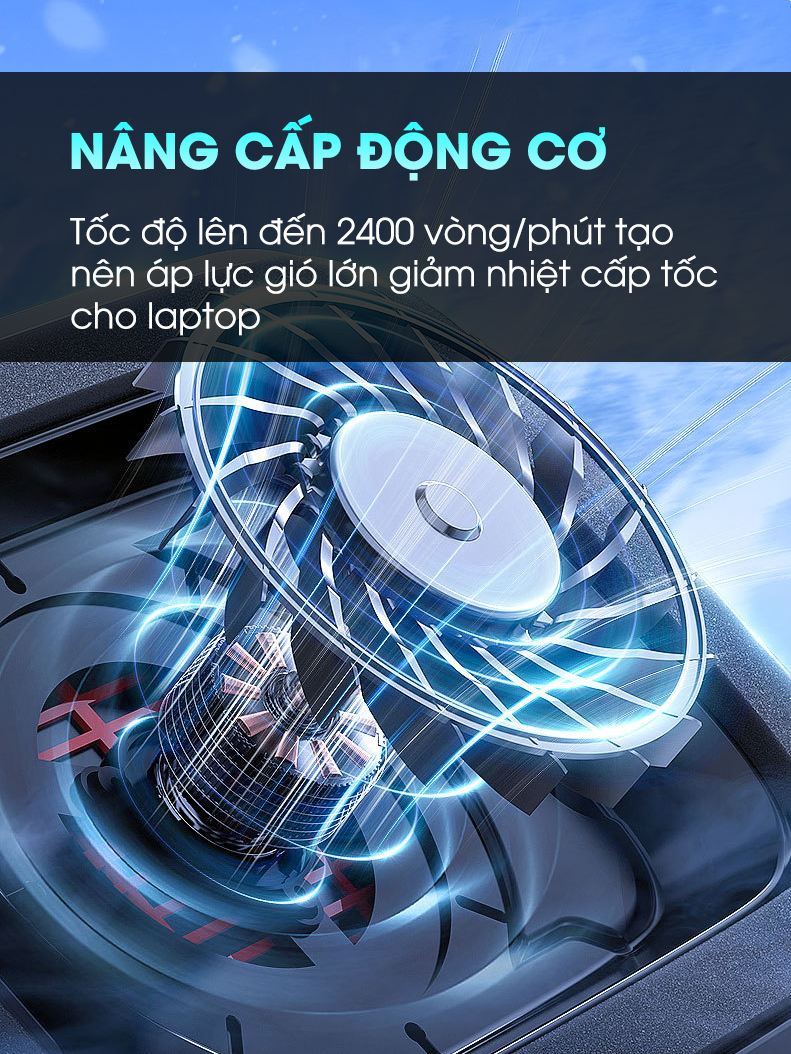 Mô tả Đế tản nhiệt laptop gaming MEMO FL08 hơn 15 chế độ gió 7 mức điều chỉnh độ cao tăng fps máy tính chiến game LOL Valo - 5