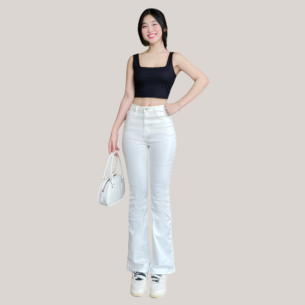 Phối đồ với quần jean ống loe TTTHAO