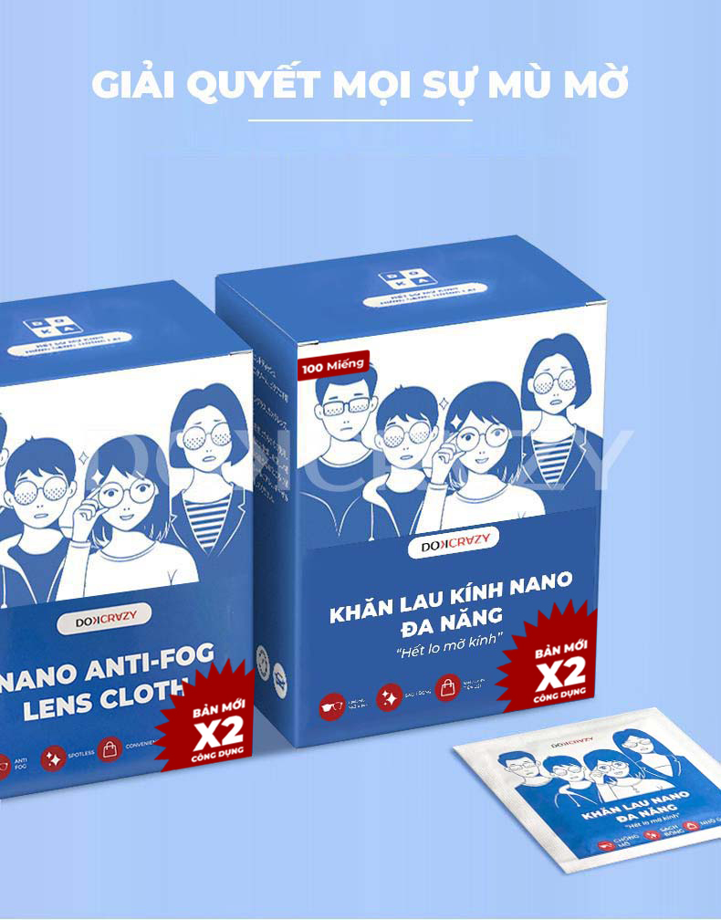 Mô tả Khăn lau kính NANO chuyên dụng DOKCRAZY chống bám hơi nước đi mưa, đeo khẩu trang - 3