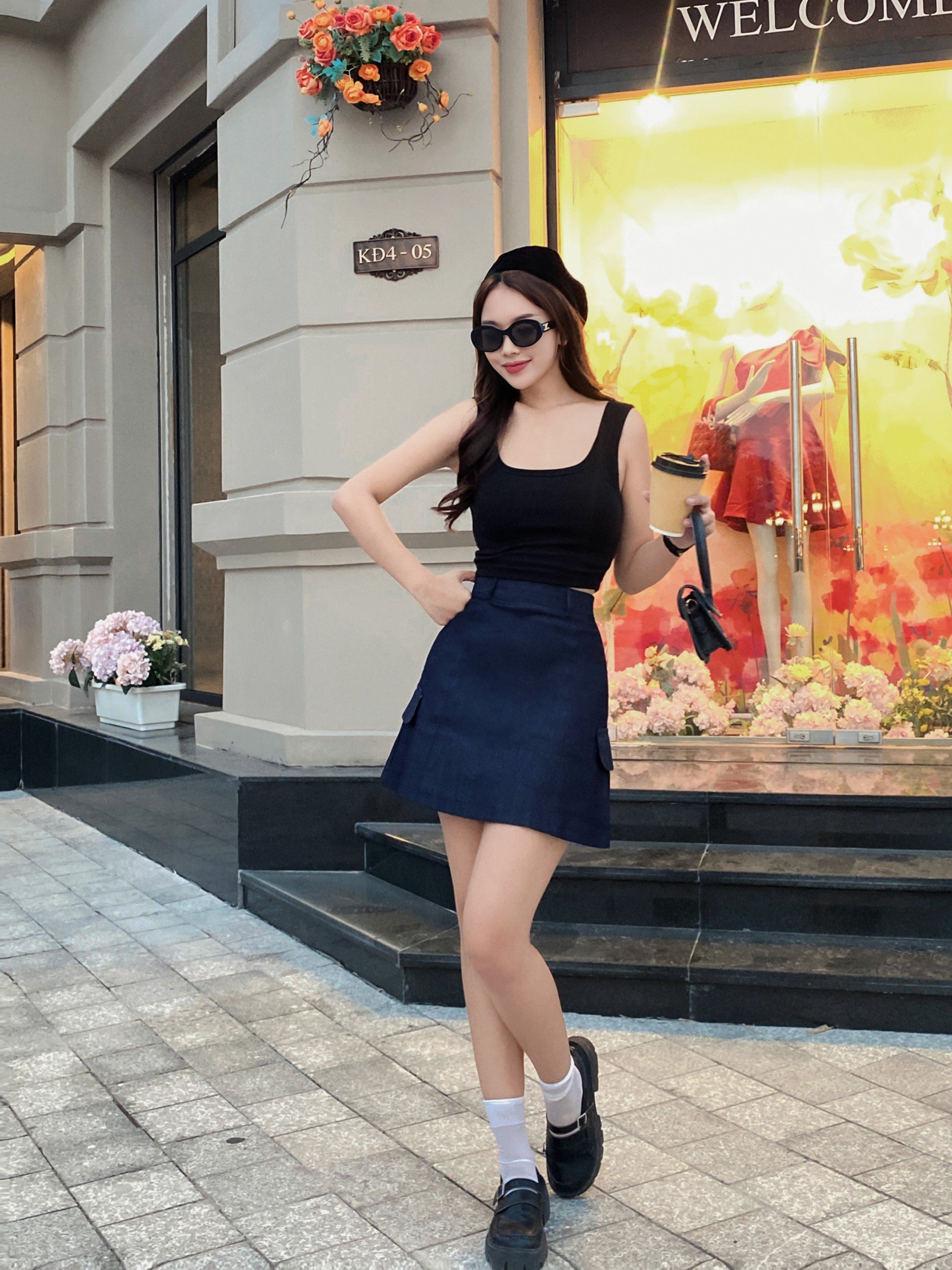 Mô tả YU CHERRY | Áo croptop nữ, Áo ba lỗ nữ cổ vuông hai dây KHÔNG XÙ LÔNG Widen Tank Top YA470 - 1