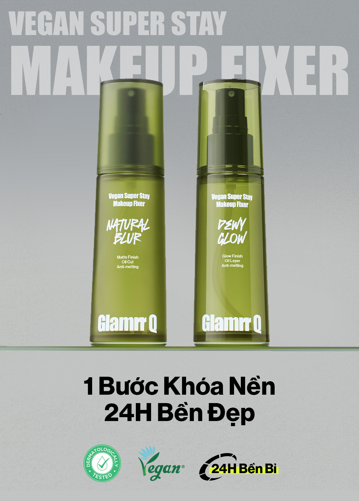 Mô tả Xịt Khóa Nền Cố Định Glamrr Q Vegan Super Stay Makeup Fixer 50ml (1 chai) - 1
