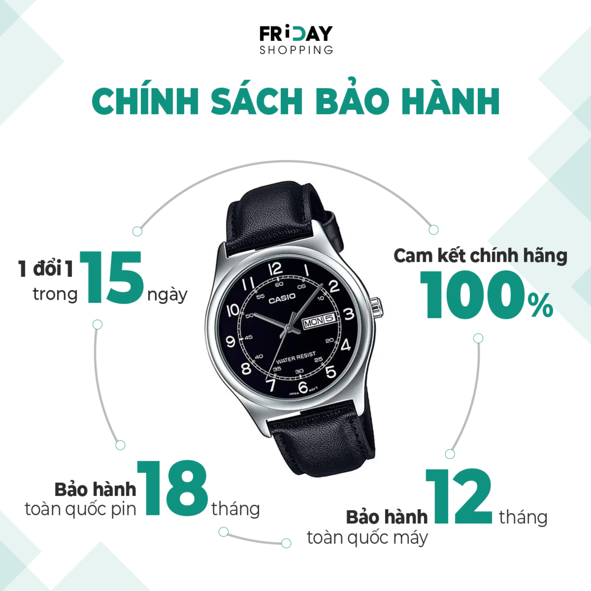 Mô tả Đồng Hồ Casio Nam MTP-V006L-1B2UDF Mặt Tròn Màu Đen Dây Da Chính Hãng - 3