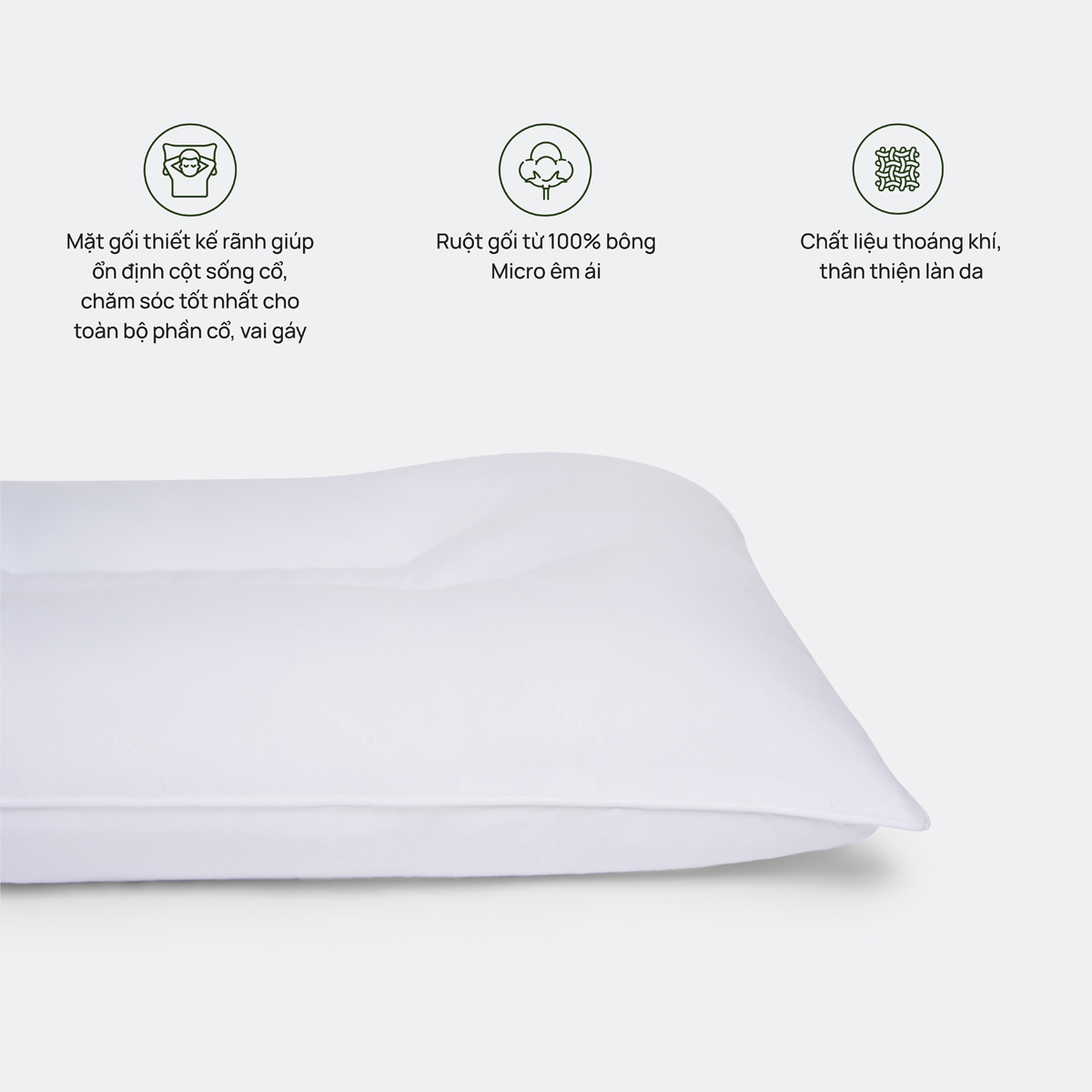 Mô tả Ruột gối thư giãn cổ Everon Micrelax 45*65 (Độ cao 10cm. Độ mềm trung bình) - 3