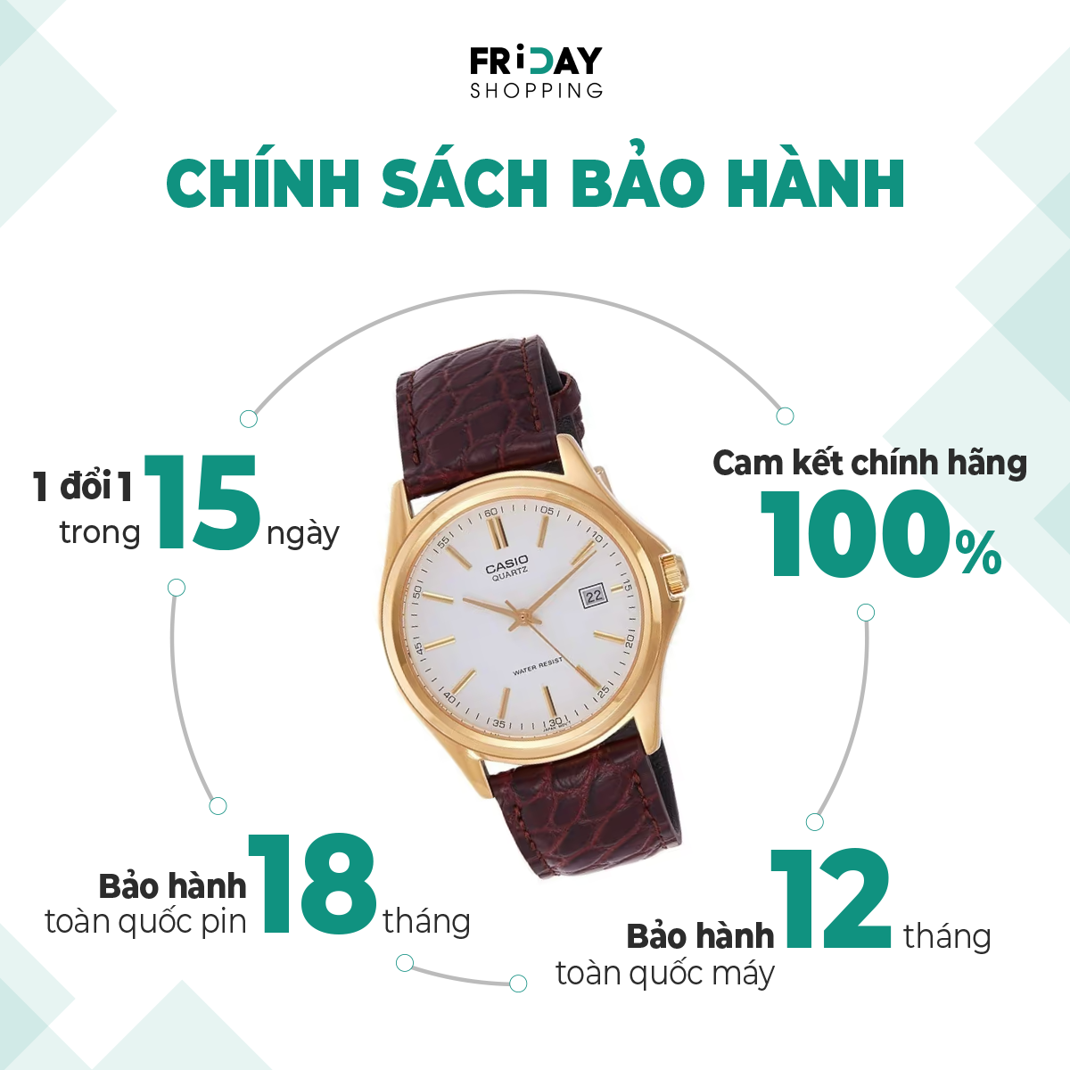 Mô tả Đồng Hồ Casio Nam MTP-1183Q-7ADF Mặt Tròn Dây Da Chính Hãng - 3