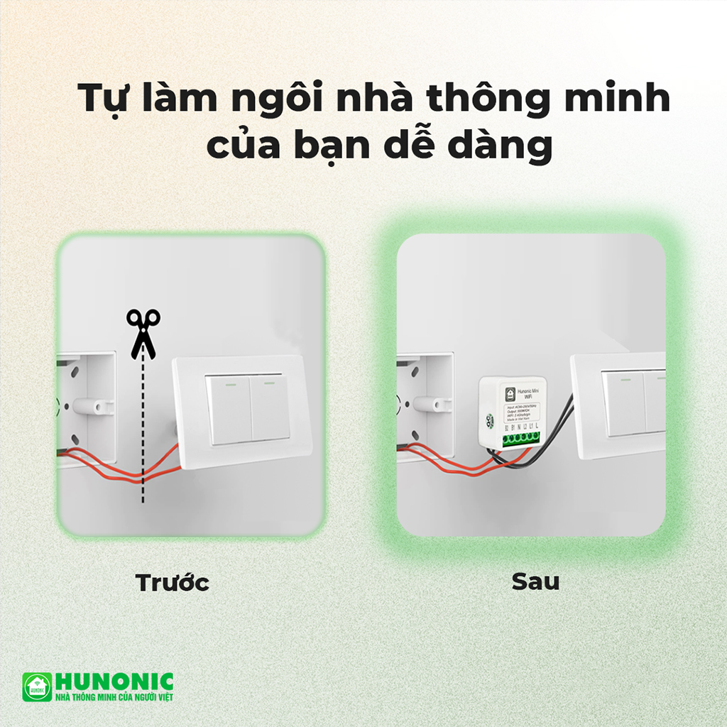 Công Tắc Thông Minh Wifi Hunonic Mini HNMN02 - Hình ảnh 3