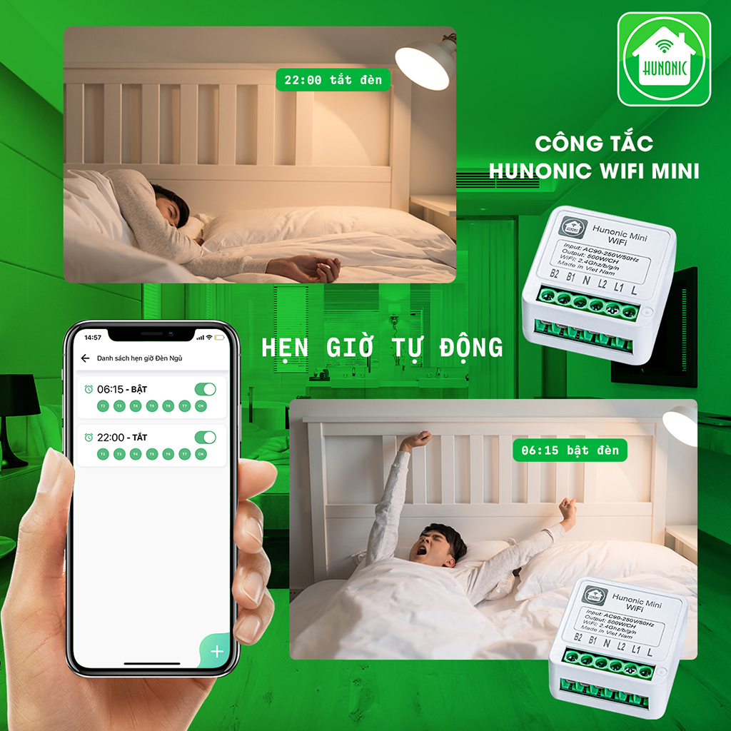 Công Tắc Thông Minh Wifi Hunonic Mini HNMN02 - Hình ảnh 5