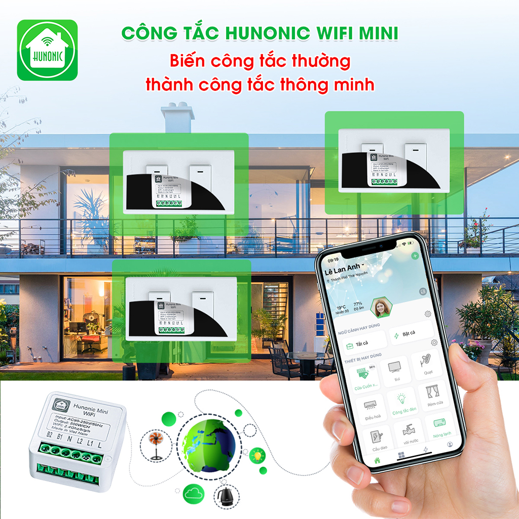 Công Tắc Thông Minh Wifi Hunonic Mini HNMN02 - Hình ảnh 11