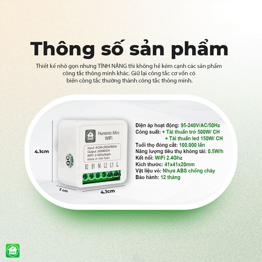Công Tắc Thông Minh Wifi Hunonic Mini HNMN02 - Hình ảnh 12
