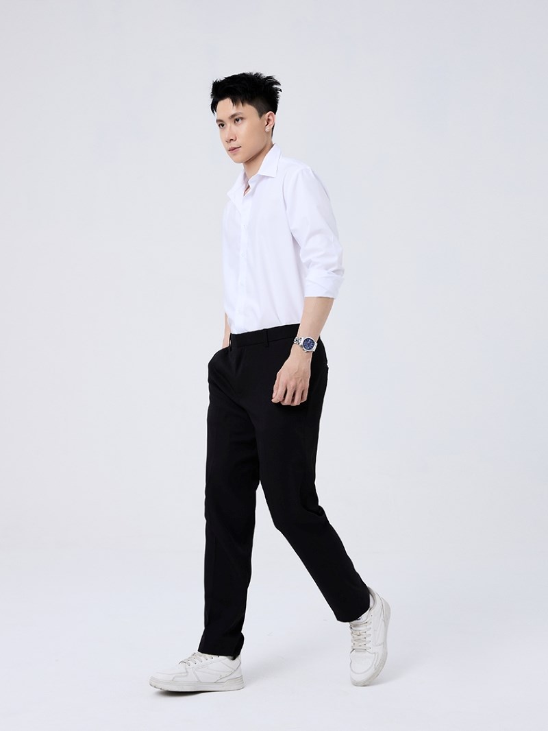 Mô tả Áo Sơ Mi Nam Cổ Bẻ Tay Dài Sợi Nhân Tạo Thấm Hút Thời Trang Thương Hiệu Y2010 Non Branded 19 24012 |YaMe| - 1