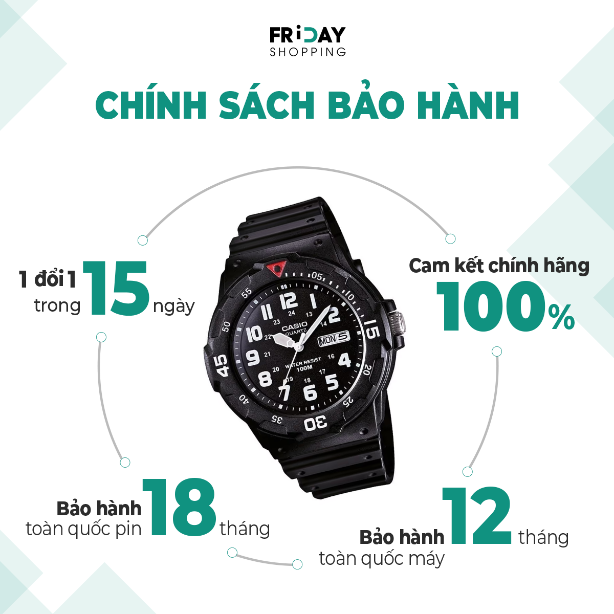 Mô tả Đồng Hồ Casio Nam MRW-200H-1BVDF Mặt Tròn Dây Cao Su Chính Hãng - 4