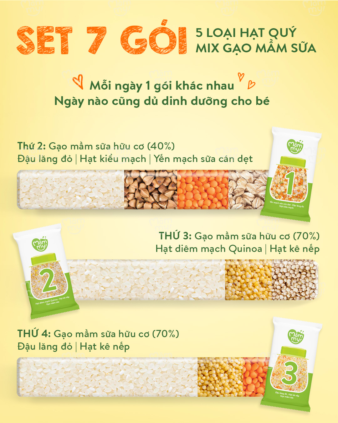 Mô tả Combo Khởi đầu gồm hộp 7 cháo gạo mix Mămmy, 3 dầu 30ml giàu dinh dưỡng cho bé từ 6 - 8 tháng - 4