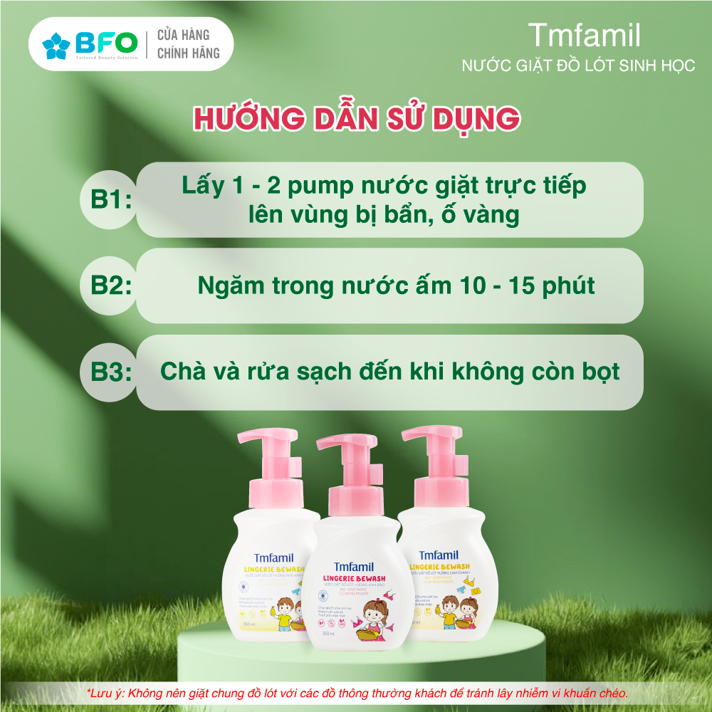 Mô tả Nước Giặt Đồ Lót Sinh Học Tmfamil Lingerie Bewash 350ml - 5