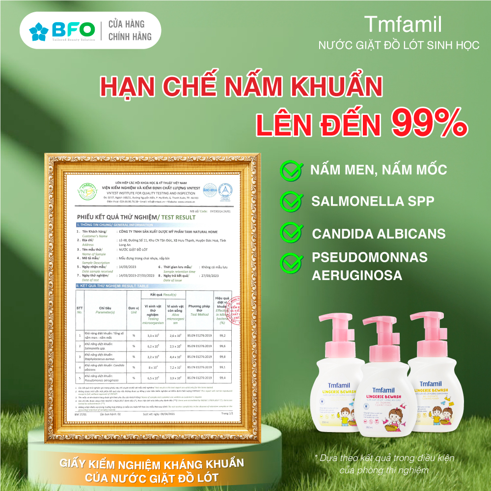 Mô tả Nước Giặt Đồ Lót Sinh Học Tmfamil Lingerie Bewash 350ml - 6