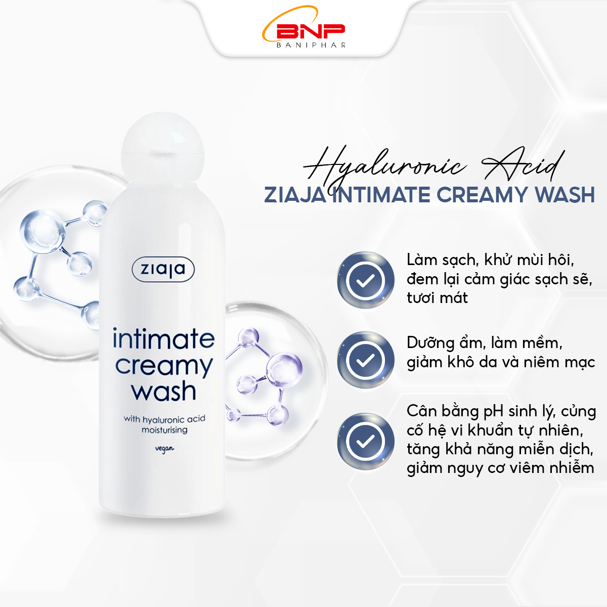 Mô tả Dung dịch vệ sinh phụ nữ Intimate Ziaja bổ sung Hyaluronic dưỡng ẩm dịu nhẹ, khử mùi hôi, ổn định độ pH 200ml - 1