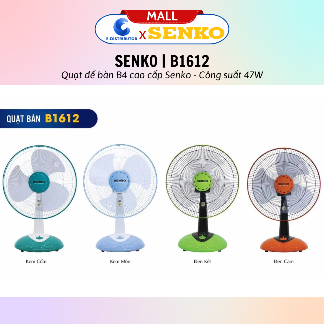 Mô tả Quạt bàn B4 Senko B1612 - Giao màu ngẫu nhiên - Hàng Chính Hãng - 3