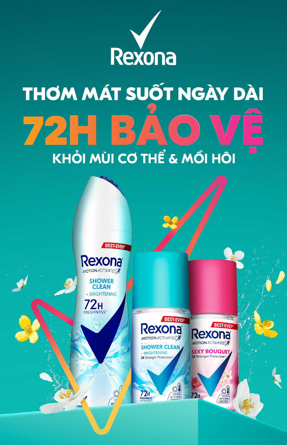 Mô tả Xịt/lăn khử mùi Rexona 72H khô thoáng dành cho nữ 135/45ml - 1