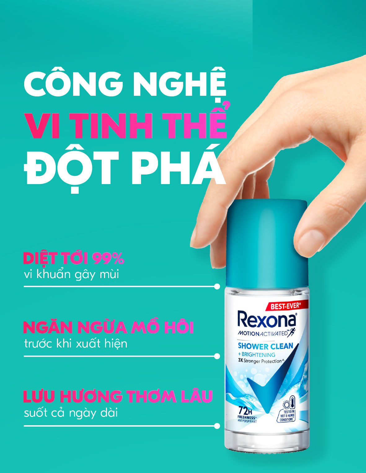 Mô tả Xịt/lăn khử mùi Rexona 72H khô thoáng dành cho nữ 135/45ml - 2