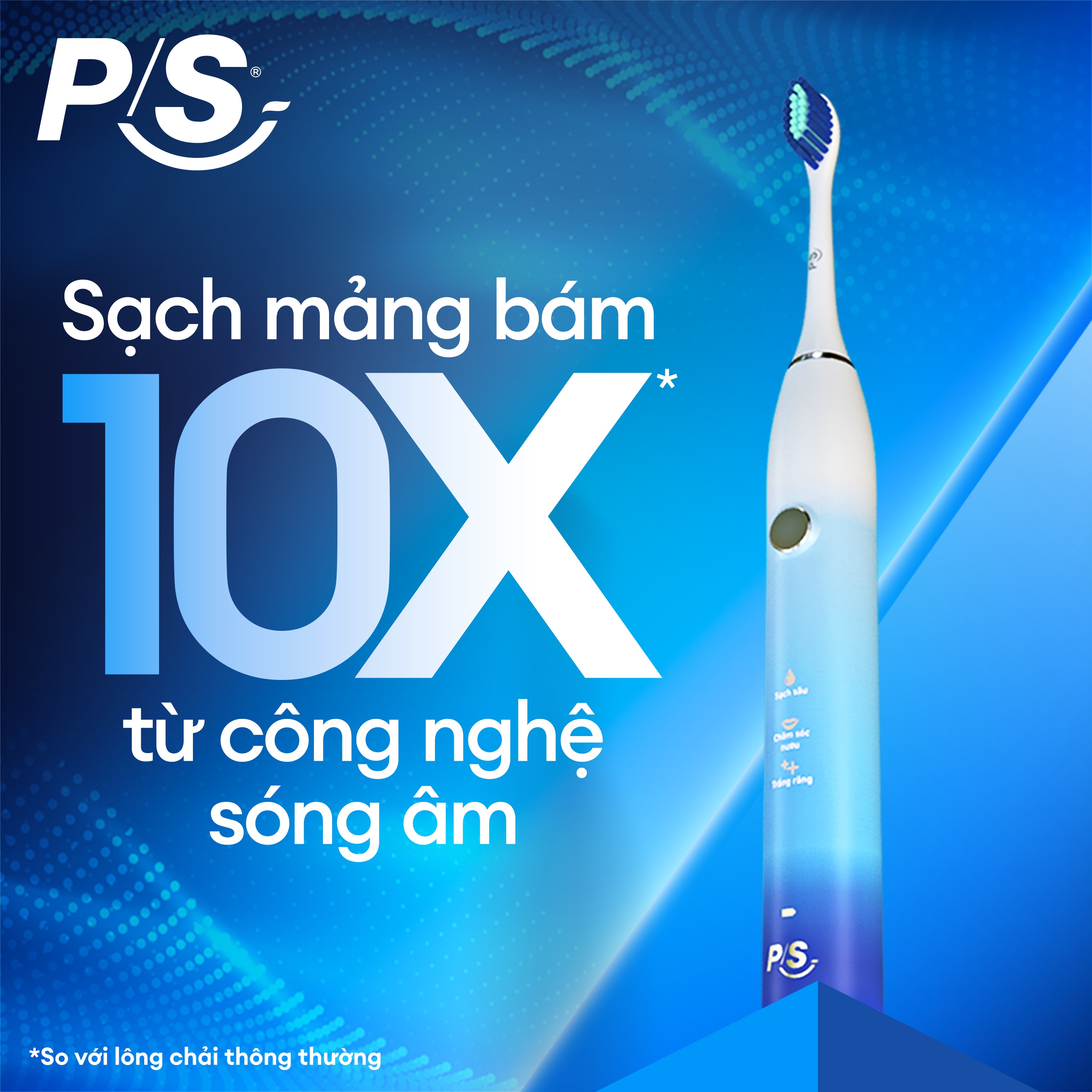 Mô tả Bàn Chải Điện P/S S100 PRO - Công Nghệ Sóng Âm, Chải Sạch Mảng Bám Tới 10X - 1