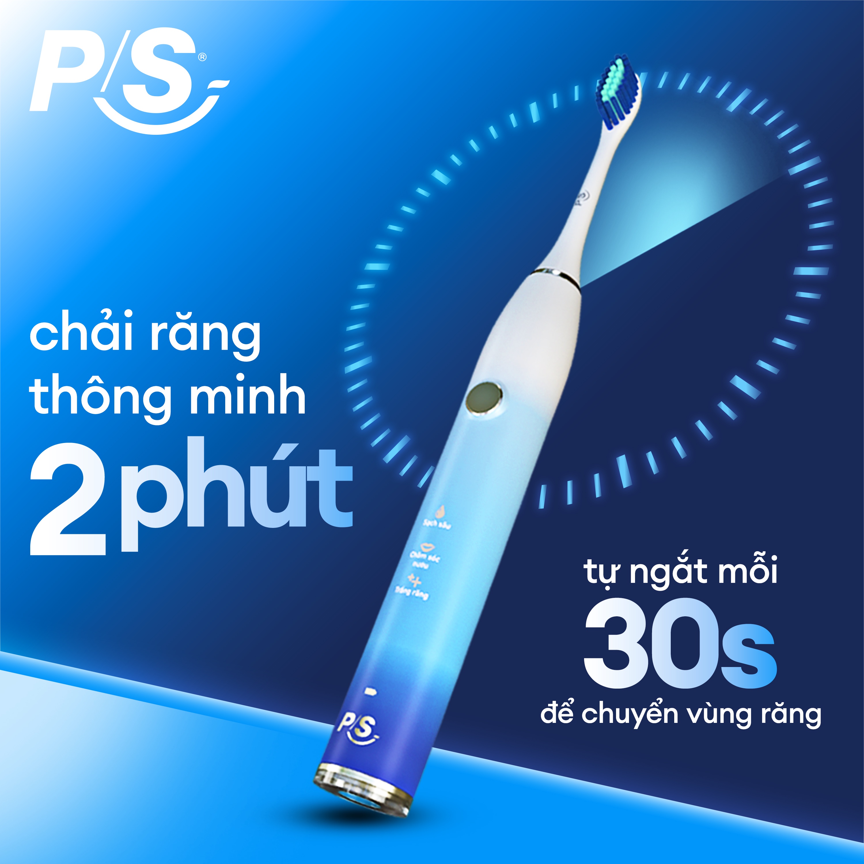 Mô tả Bàn Chải Điện P/S S100 PRO - Công Nghệ Sóng Âm, Chải Sạch Mảng Bám Tới 10X - 6