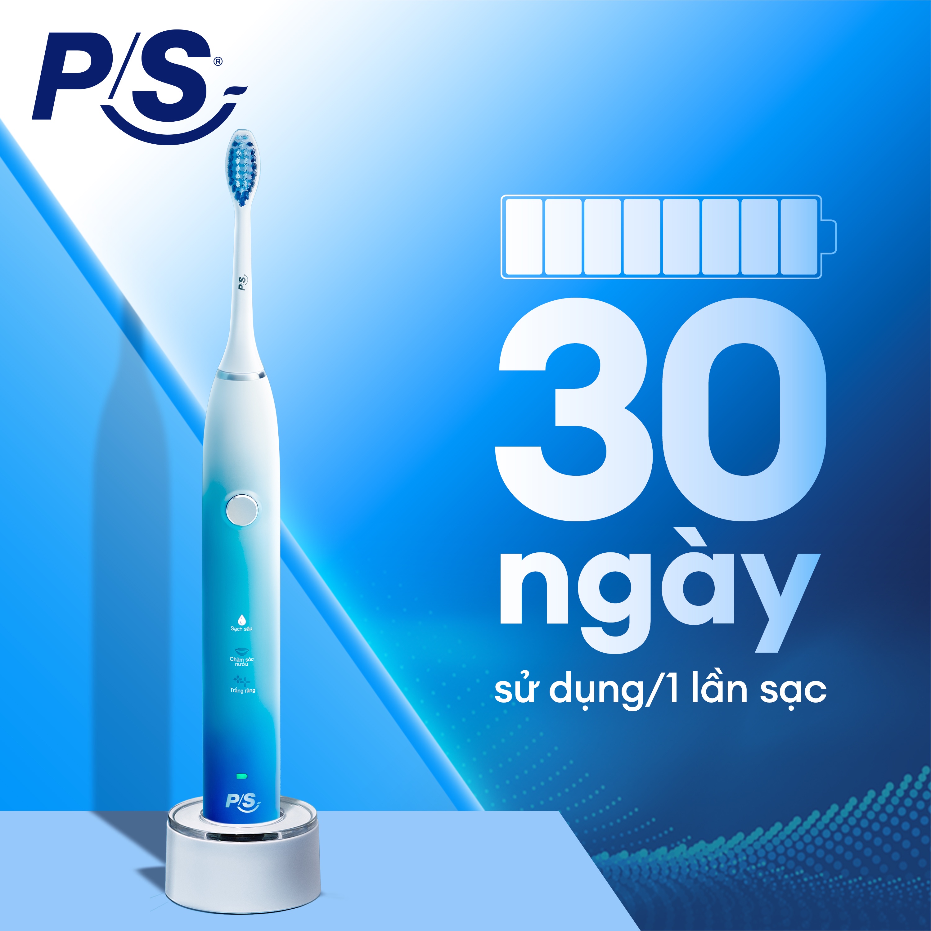 Mô tả Bàn Chải Điện P/S S100 PRO - Công Nghệ Sóng Âm, Chải Sạch Mảng Bám Tới 10X - 7