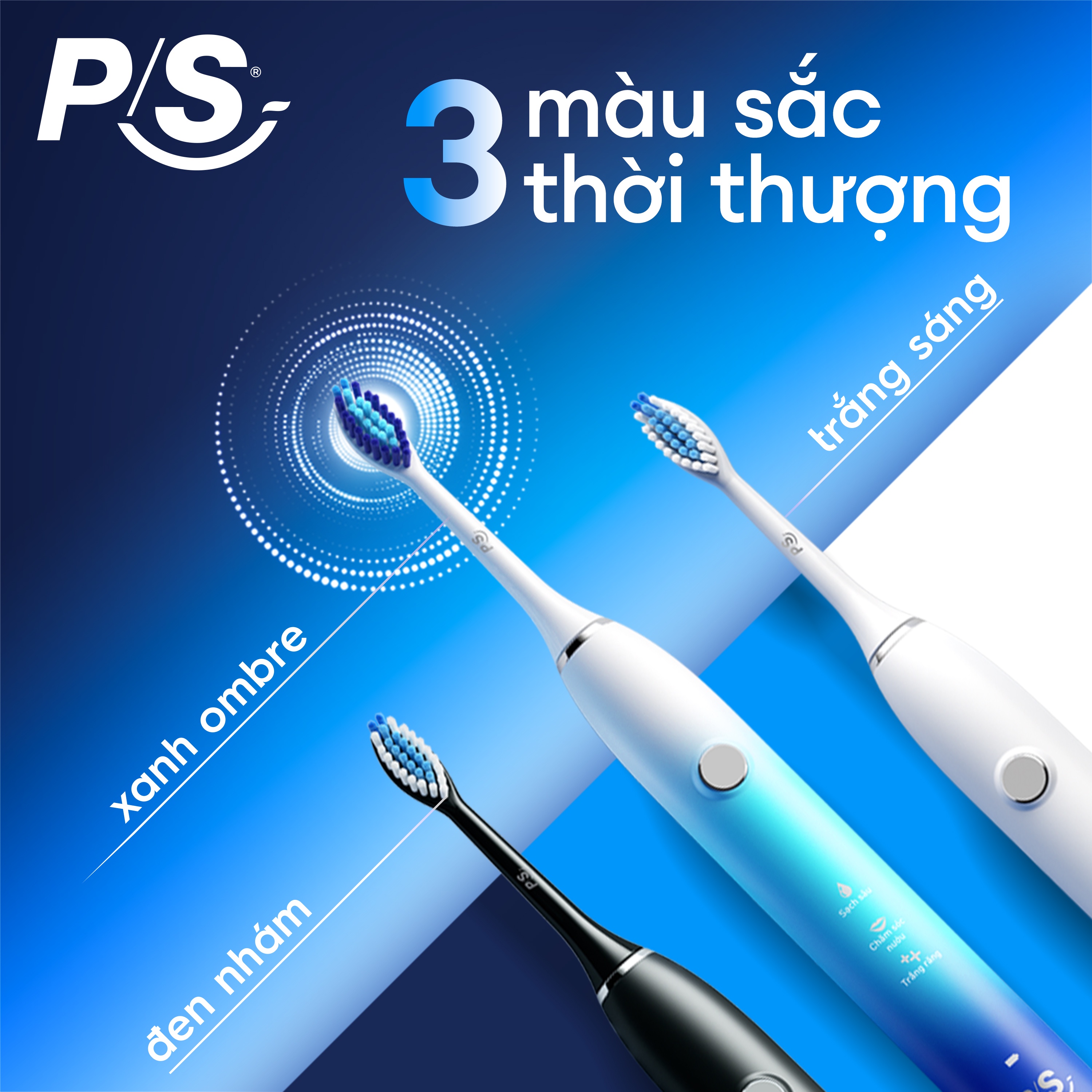 Mô tả Bàn Chải Điện P/S S100 PRO - Công Nghệ Sóng Âm, Chải Sạch Mảng Bám Tới 10X - 9