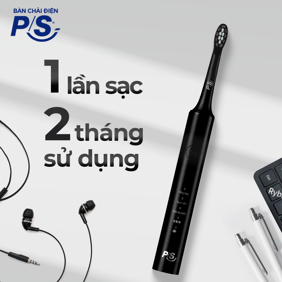 Mô tả Bộ bàn Chải Điện P/S Sonic Expert Chuyên Gia Sóng Âm - Công Nghệ Sóng Âm, Chải Sạch Mảng Bám Tới 8X - 4