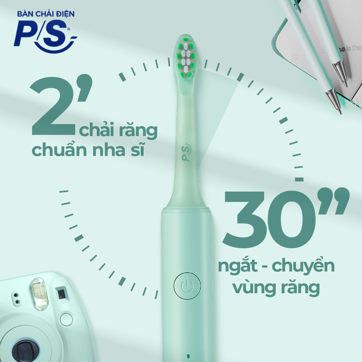 Mô tả Bộ bàn Chải Điện P/S Sonic Expert Chuyên Gia Sóng Âm - Công Nghệ Sóng Âm, Chải Sạch Mảng Bám Tới 8X - 8