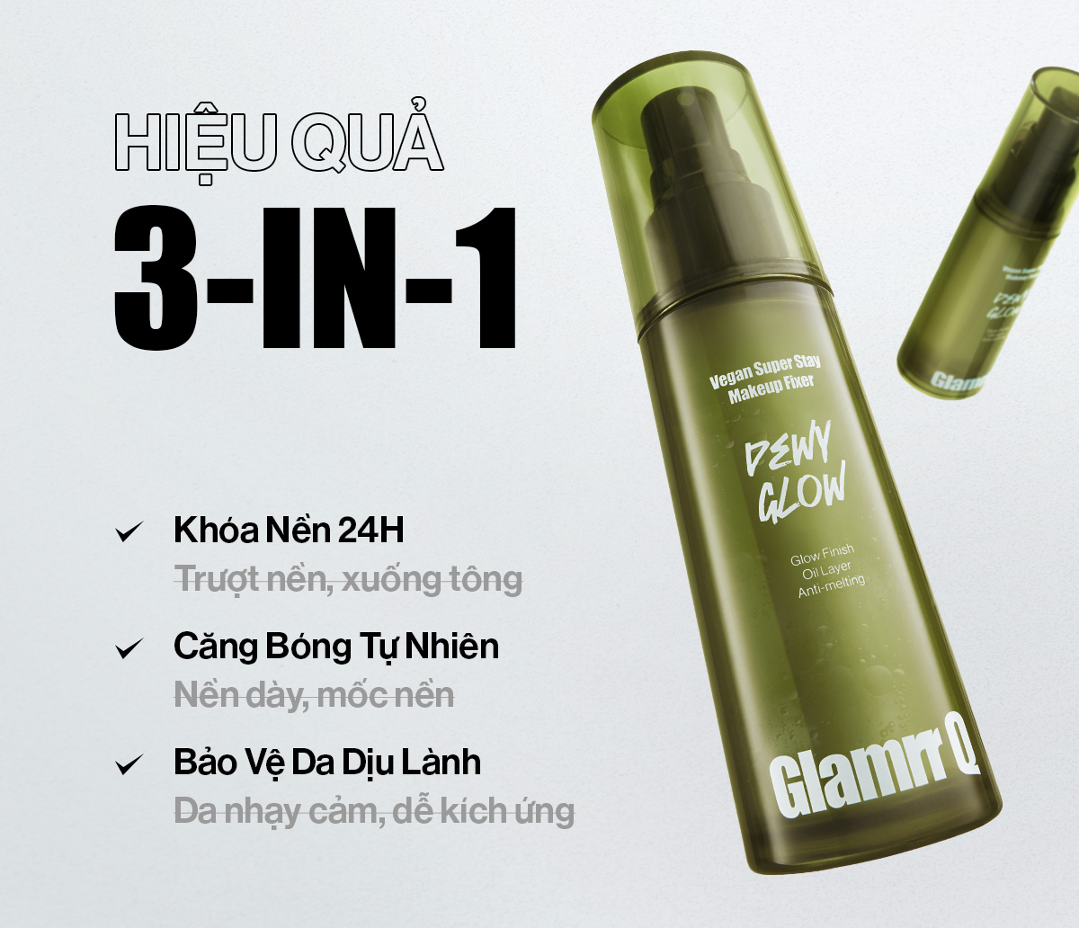Mô tả Xịt Khóa Nền Cố Định Glamrr Q Vegan Super Stay Makeup Fixer 50ml (1 chai) - 3