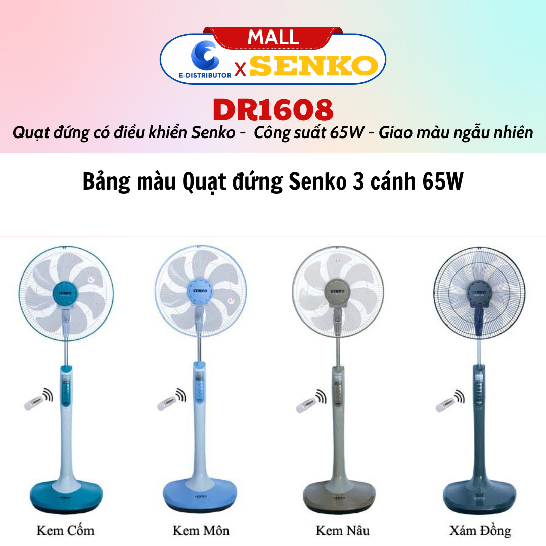 Mô tả Quạt đứng điều khiển từ xa Senko DR1608 - Màu ngẫu nhiên - Hàng Chính Hãng - 4