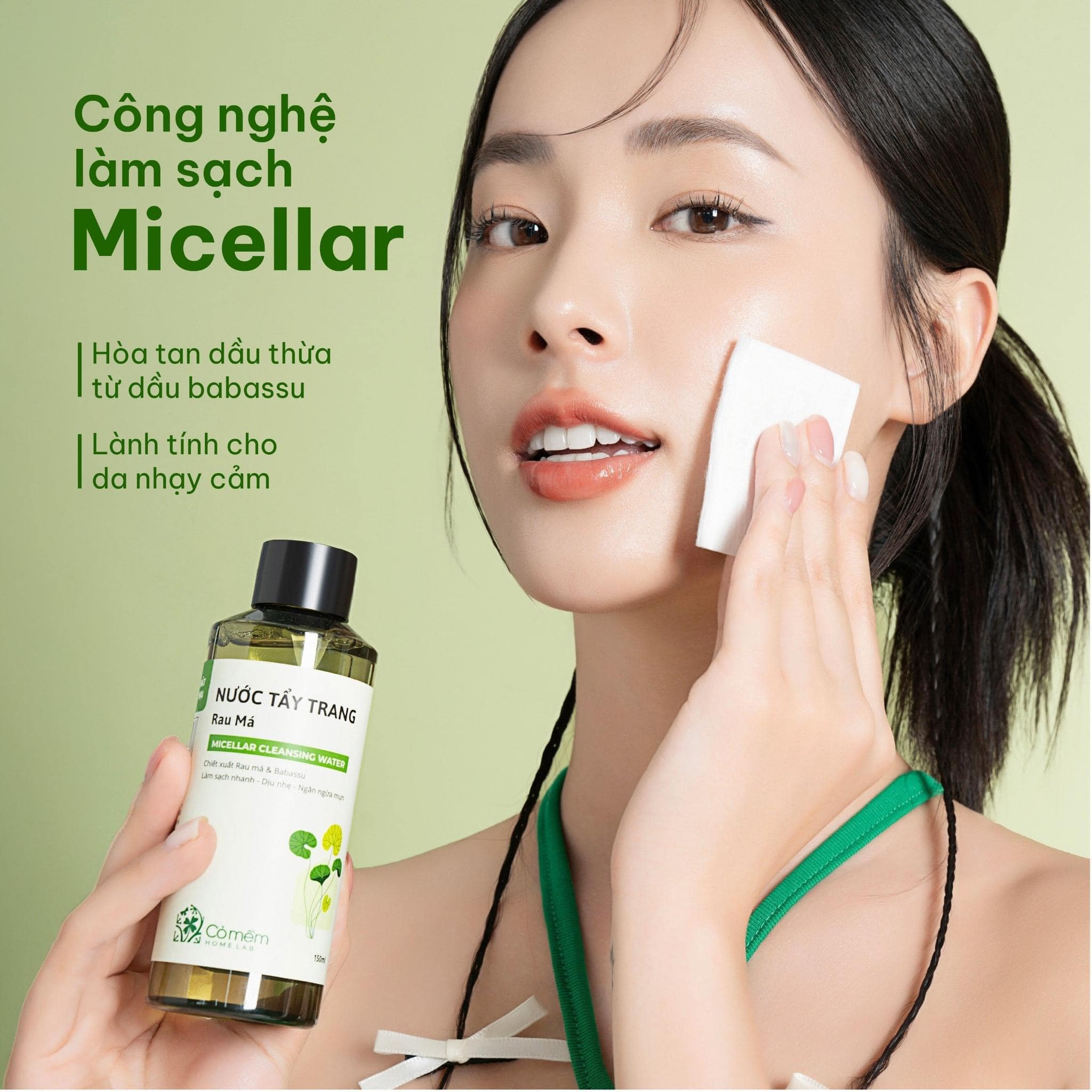 Mô tả Nước Tẩy Trang Và Làm Sạch Sâu Cho Da Dầu Khô Mụn Nhạy Cảm An Toàn Cỏ Mềm 150ml - 1