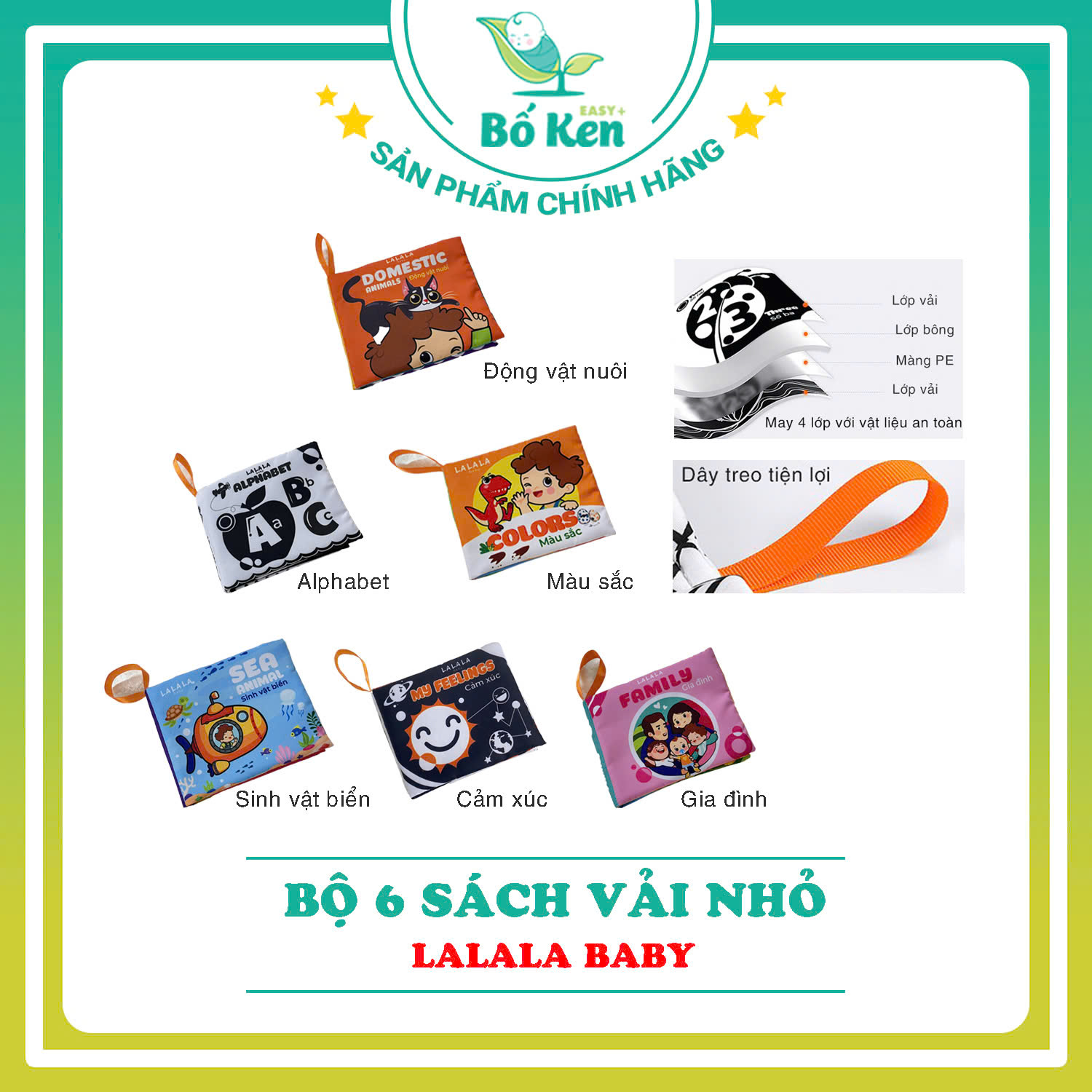 Mô tả Bộ Sách Vải Nhỏ Song Ngữ Bé Yêu Thích Nhất [Chính Hãng Lalala Baby] - 1