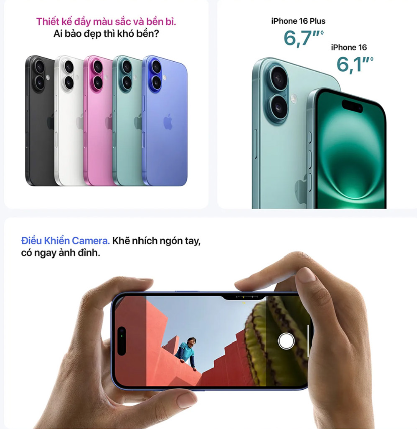 Mô tả Điện thoại iPhone 16 256GB - Hàng chính hãng - 9
